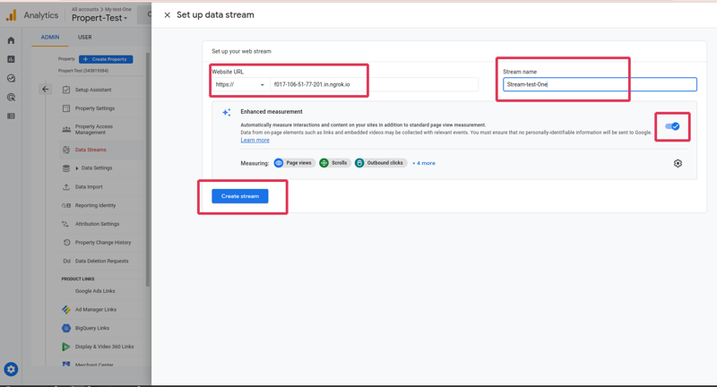 Web stream google analytics